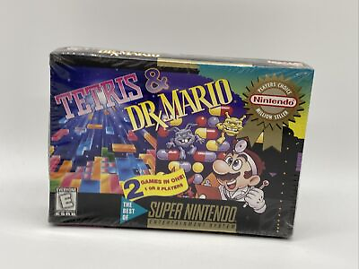 #ad Tetris amp; And Dr. Mario Super Nintendo 1994 Brand New amp; Sealed $179.99