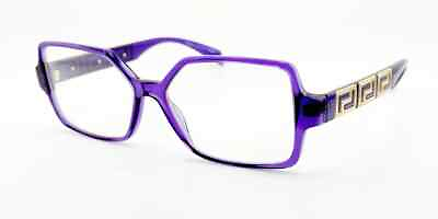 #ad Versace VE 3337 5408 55mm Transparent Violet Women#x27;s Eyeglasses $139.00