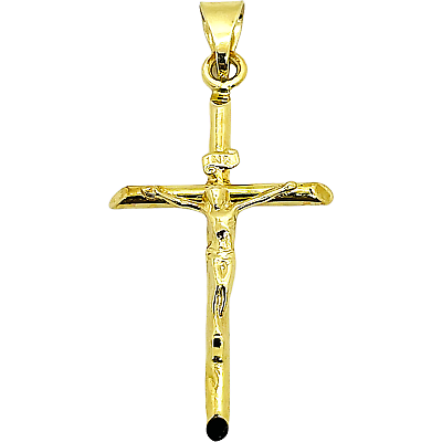 #ad 14K Yellow Gold Cross Crucifix Jesus Cross Pendant Charm $199.99