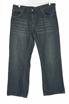 #ad Beverly Hills Mens Dark Blue Denim Jeans 5 Pockets Cotton Solid Size 40x32 $58.88