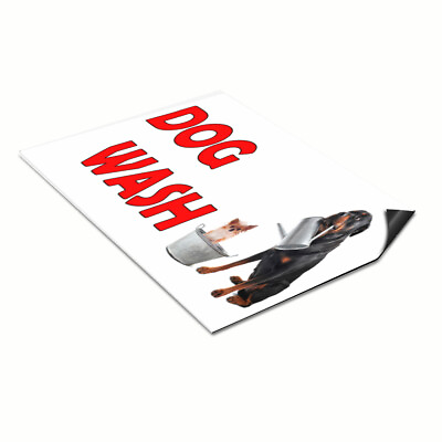 #ad Car Magnet Set of 2 Dog Wash with Image Car Advertising Industrial Sign $62.99