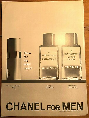 Vintage 1968 Chanel for Men Cologne After Shave Ad Now for the total male $14.99