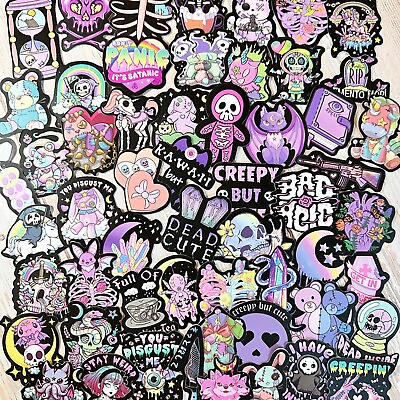 #ad 50pcs GOTHIC stickers Creepy cute death purple FREE Shipping* $5.90