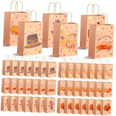 #ad #ad Pcs Fall Gift Bags Bulk Thanksgiving Kraft Paper Treat Bags Fall Candy 120 $24.21