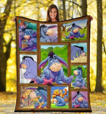 #ad Eeyore Quilt winnie the pooh Quilt Blanket Soft Comfy Warm Gifts $89.95