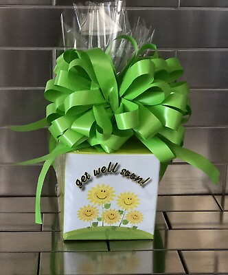 #ad #ad Get Well Soon Chocolate Gift Basket Box Wrapped With Cellophane And Green Bow $9.49