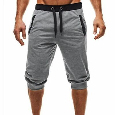 #ad Mens 3 4 Capri Jogger Sports Shorts Gym Sport Casual Harem Pants Long Trousers. $15.49