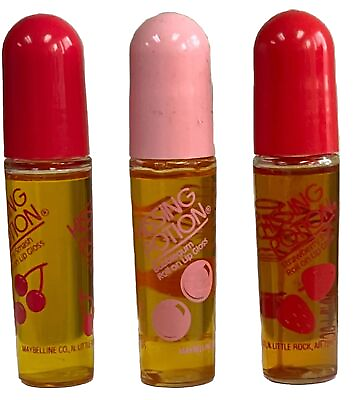 #ad 3 Maybelline Kissing Potions cherry smash bubble gum strawberry swirl 90#x27;s $18.00