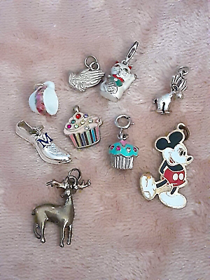 #ad Variety of tiny charms 9 pendants fun for bracelets or necklace $19.60