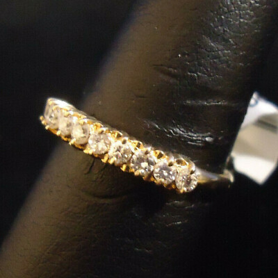 #ad RI5 14K Yellow Gold Band with 10 Diamond .10CTW 2.0g Size 7 3.2mm $300.00