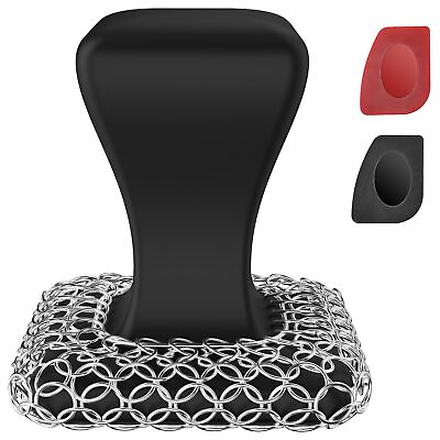 #ad Cast Iron Scrubber amp; Scraper Kit Chainmail Cleaner for Cast Iron Pans $11.33