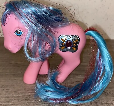 #ad Hasbro My Little Pony G1 Princess Primrose Blue amp; Pink Tinsel Hair Butterfly ‘87 $9.49
