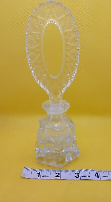 #ad Vintage Clear Perfume Bottle amp; Stopper Set Pressed Glass $20.00