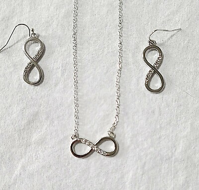 #ad #ad Jewelry Set Necklace Earring Infinity Symbol Made With Swarovski Crystals J7 842 $19.99