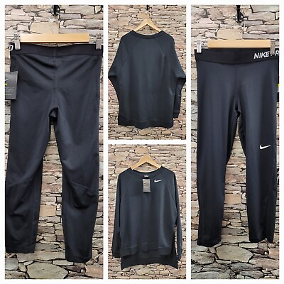 #ad Nike Gym Training Bundle Pro 3 4 Shorts Leggings amp; Long Sleeved Top Size S 478 GBP 39.99