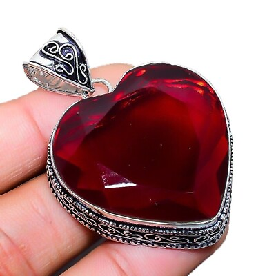 #ad #ad Red Garnet Gemstone Handmade 925 Sterling Silver Jewelry Heart Cut Pendant $11.49