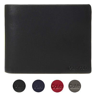 Calvin Klein CK Men#x27;s Genuine Leather ID Window Bifold Wallet 79813 $29.82