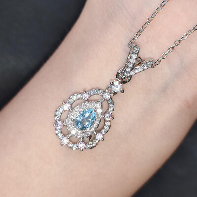 #ad #ad Luxury 925 Silver Filled Cubic Zirconia Necklaces Pendants Women Wedding Jewelry C $3.87