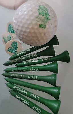 #ad Vintage Golf Ball Markers Tees Set Michigan State Spartans Gruff Sparty $69.69