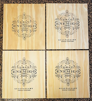 #ad GRAN ENEMIGO Argentina Wine Box Top Lid WOODEN WINE WALL Panel Imported 13 x 12 $5.95