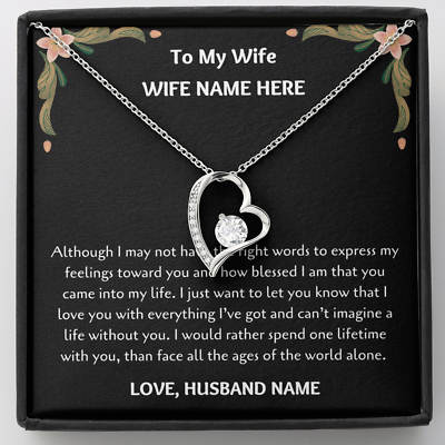 Custom To My Wife Necklace Christmas Gifts For Women Anniversary Gift For Wife $34.96