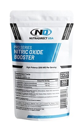 Nitric Oxide Booster Supplement High Potency Pre Workout Muscle Pump 500 Tabs $60.00