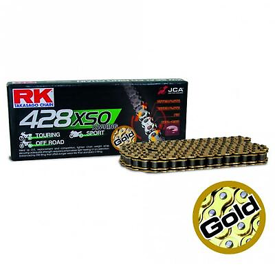 #ad RK Motorcycle Motocross Enduro X Ring Chain 428 XSO x 136 Gold GBP 77.99