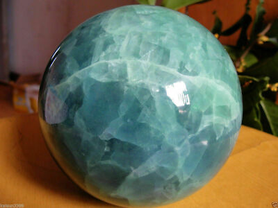 #ad 150MM Glow In The Dark Stone crystal Fluorite sphere ball Free stand $132.99