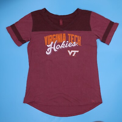 #ad Virginia Tech VT Hokies Men#x27;s T Shirt Maroon Blue Eighty Four Size: M $12.88