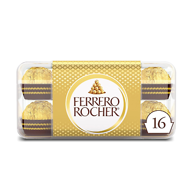 #ad Ferrero Rocher 16 Count Premium Gourmet Milk Chocolate Hazelnut Individually $7.47