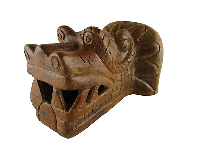 #ad Vintage Hand Made Dragon Head Made in Mexico Art Pottery Aztec Large 9 inch Long $39.99