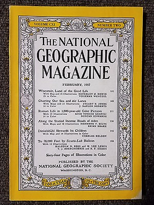 #ad National Geographic Magazine February 1957 Wisconsin Roman Life Roads of Aden $8.86