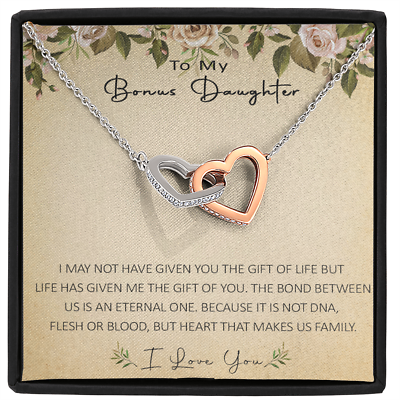 #ad To My Bonus Daughter Unique Gift Forever Love Heart Necklace for Step Daughter $28.99