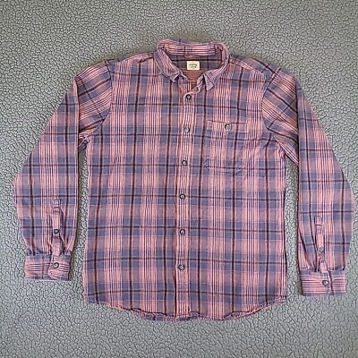 #ad Marine Layer Shirt Mens M L Plaid Pink Blue Long Sleeve Button Up Collared $32.85