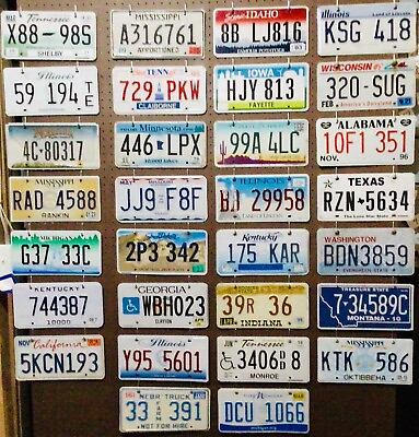 #ad Large lot colorful of 30 old license plates bulk many states low shipping $89.99