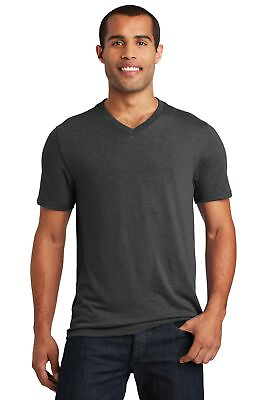 #ad District DT1350 Mens Short Sleeve Perfect Tri V Neck Smart Casual T Shirt $9.76