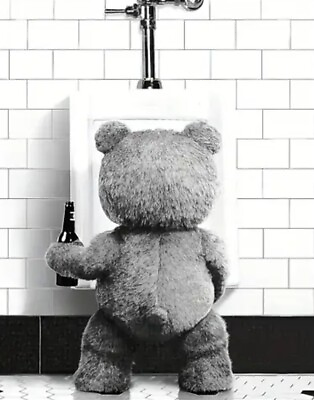 #ad Ted Standing At Urinal With A Beer Funny Canvas Art Print 12quot; X 16quot; New $9.85