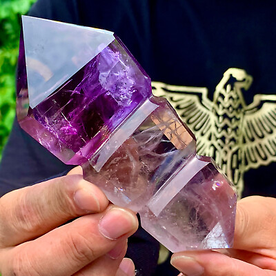 #ad 198G Natural Amethyst Quartz Crystal Single End Terminated Wand Point Healing $112.00