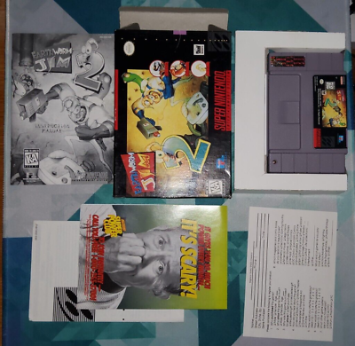 #ad Earthworm Jim 2 Nintendo SNES CIB Complete in Box w Reg Card Majesco Mexico Ver. $215.00