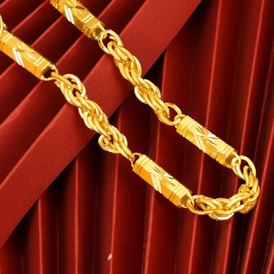 #ad #ad 24k Gold Plated 6MM 8MM Hexagonal Beads Men#x27;s Hiphop Necklace Chains Jewelry $14.74