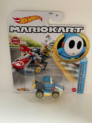 #ad NEW Hot Wheels Mario Kart Light Blue Shy Guy Standard Kart RARE $8.95