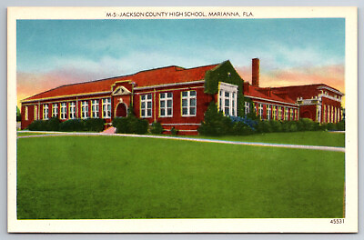 #ad Vintage Postcard FL Marianna Jackson County High School 253 $1.97