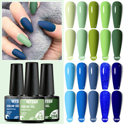 #ad MTSSII 6ml Bright Blue Green Semi Permanent Gel Polish Halloween Christmas Salon $0.99
