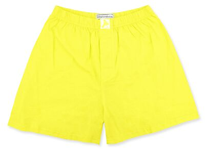 #ad Biagio Mens Solid Golden Yellow Color BOXER 100% Knit Cotton Shorts $13.95