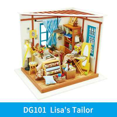 #ad DIY Wooden Miniature Dollhouse Handmade Doll House Model Building Kits Toys $49.99