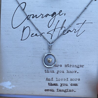 #ad Demdaco Giving Necklace Heart NIB Christian Gift Courage strength $9.99