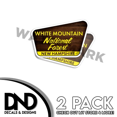 #ad White Mountain National Forest New Hampshire Decal 4quot; x 2.6quot; Park NH Sticker 2Pk $4.99
