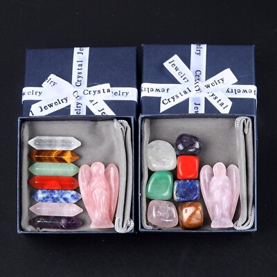 #ad Crystal Natural Gemstone Reiki Healing Chakra Collection Stone set of 8 $11.04