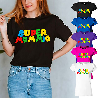 #ad Super Mommio Mother#x27;s Day Women#x27;s T Shirts Funny Graphic Gift Gaming Lover Tee $14.99