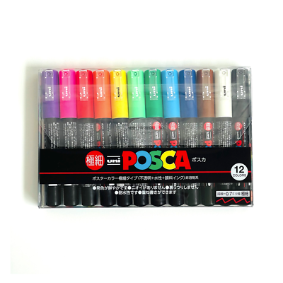 #ad Posca Paint Pens Markers Extra Fine Point Set PC 1M 12 Colors US Seller $26.99